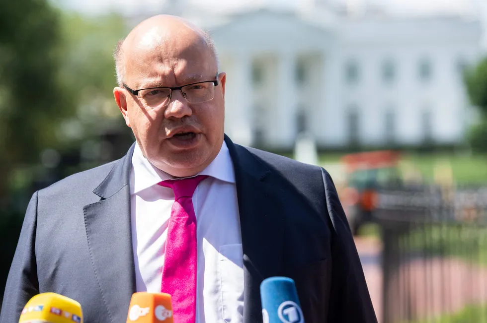Resolution in sight: Germany's Economy & Energy Minister Peter Altmaier speaks to reporters outside the White House in Washington last week