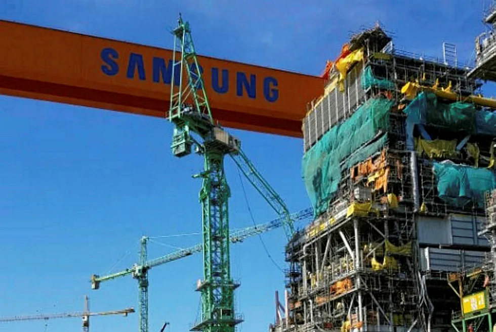 A Samsung Heavy Industries shipyard