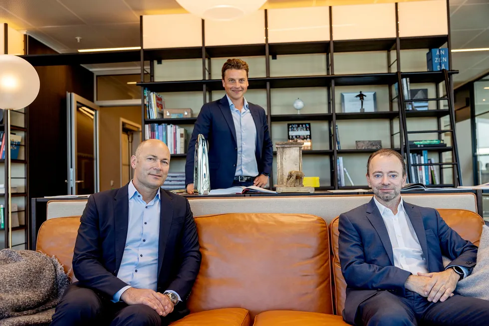 Fra venstre: Simen Elvestad og Morten Borge i Ferd, og Morten Henriksen Arendals Fossekompani.