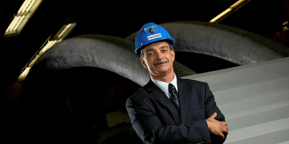 Habib Dagher, executive director of the University of Maine’s Advanced Structures and Composites Center, which leads the Aqua Ventus project.