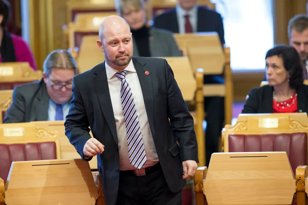 Justis- og beredskapsminister Anders Anundsen i Stortingets muntlige spørretime onsdag. Foto: NTB Scanpix/Terje Bendiksby
