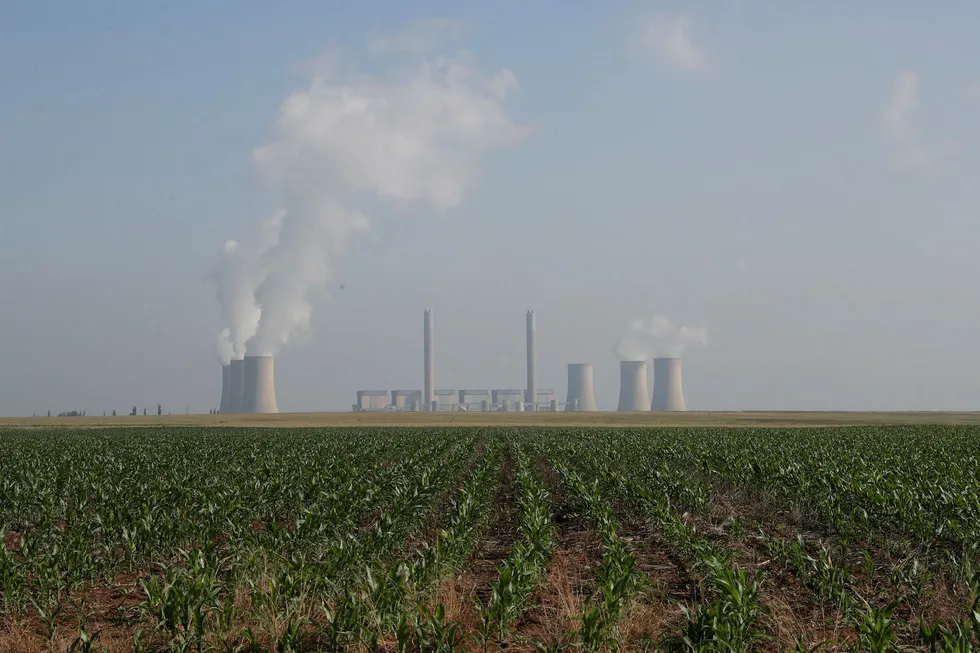 Lethabo Power Station, a coal-fired power station owned by state power utility Eskom, near Sasolburg, South Africa