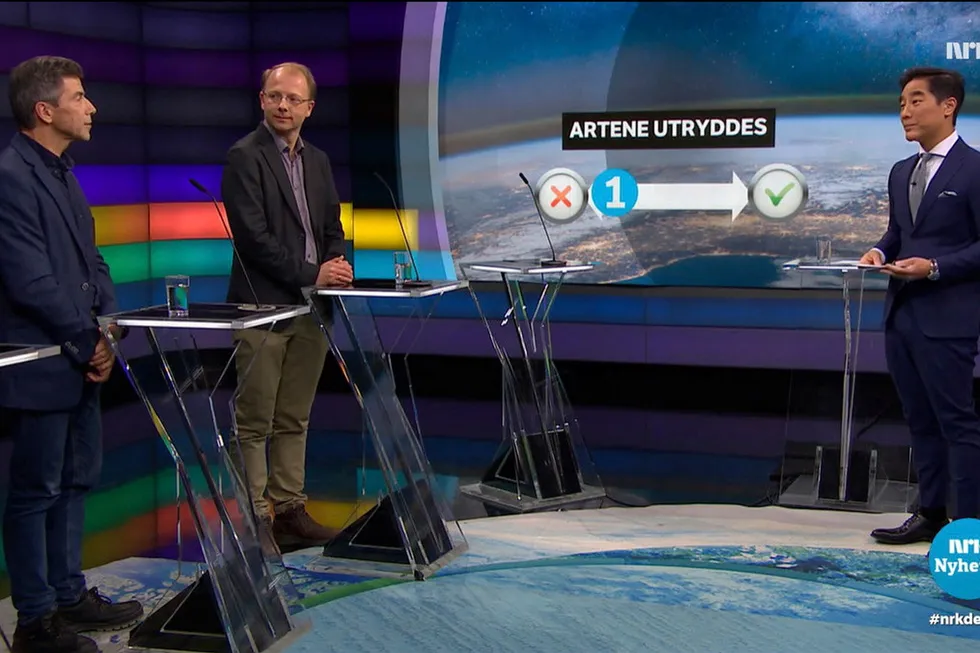 I programmet Debatten på NRK spurte programleder Fredrik Solvang: Blir kloden ubeboelig? Blir artene utryddet? Svarene var beroligende.