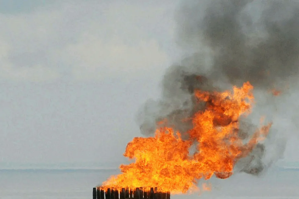 Burn: Flaring of gas accounted for 26% of UK continental shelf CO2 emissions