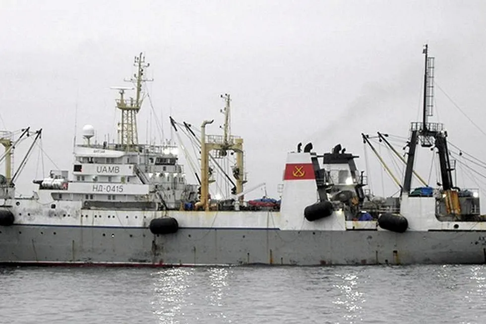 According to Russia’s federal fishery agency, Rosrybolovstvo, the fire started in packaging aboard the vessel.