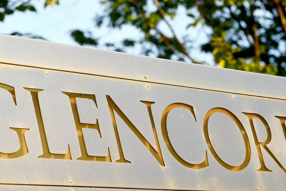 Tarnished: The logo of commodities trader Glencore pictured in front of the company's headquarters in Baar, Switzerland