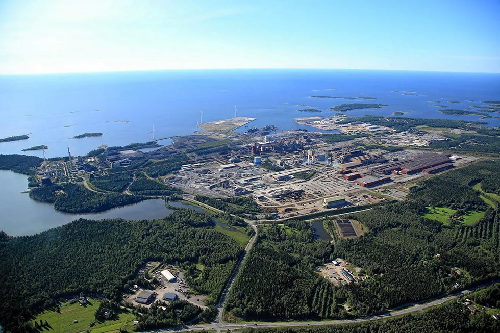 . SSAB's steelworks in Raahe, Finland.