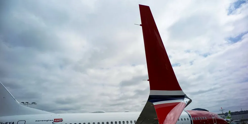 Fly fra Norwegian.Foto: Gunnar Blöndal