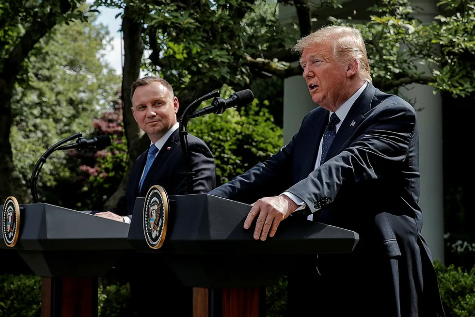Mister støttekontakt? Polens president Adrzej Duda på besøk hos Donald Trump i juni.