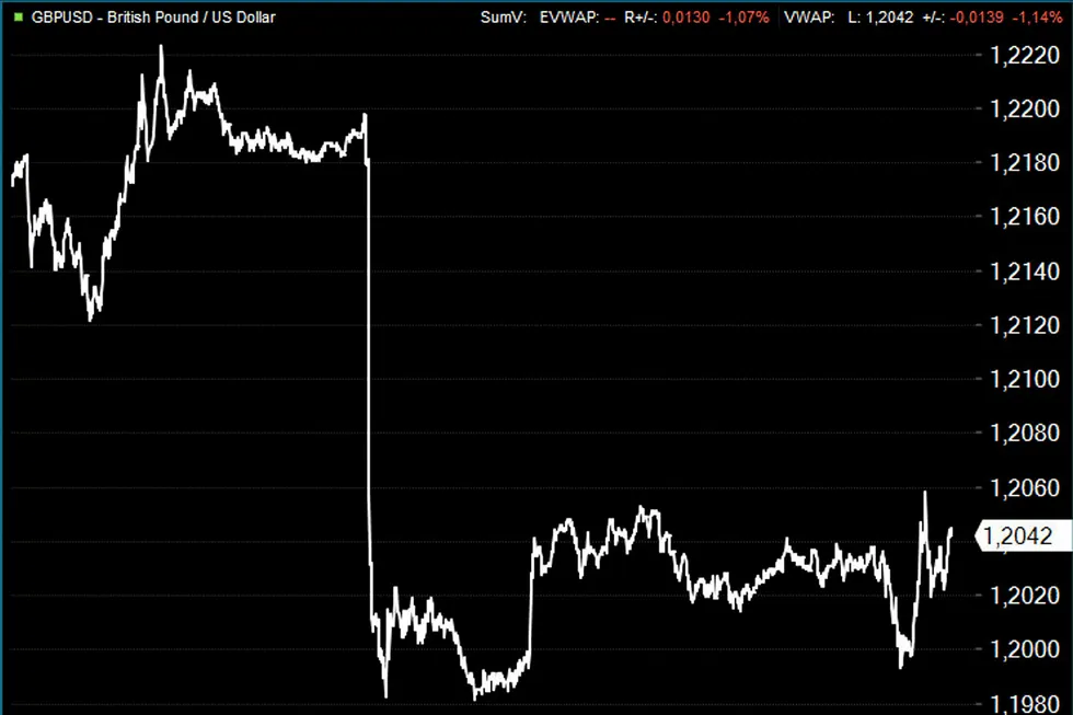 Pundet faller markert tilbake mot blant annet amerikanske dollar mandag. Foto: Infront