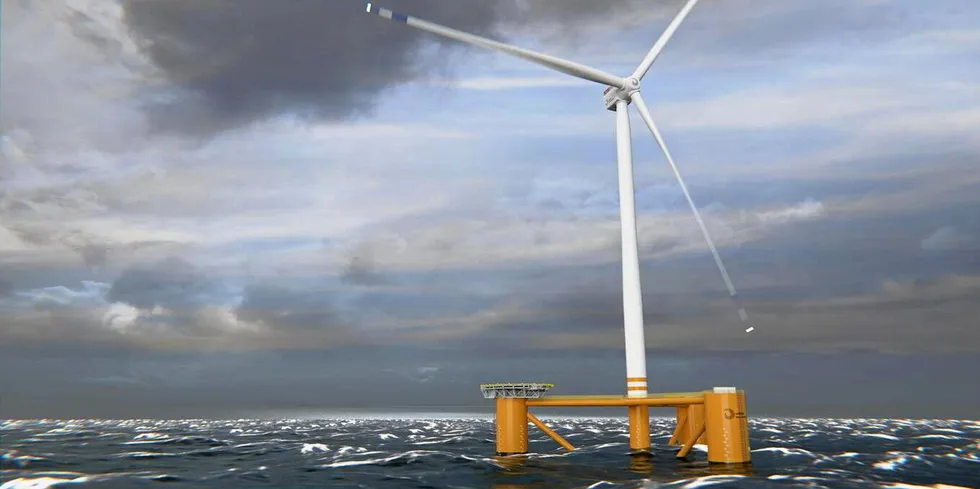 CGI of Odfjell Oceanwind's 15MW Deepsea Star floating wind concept