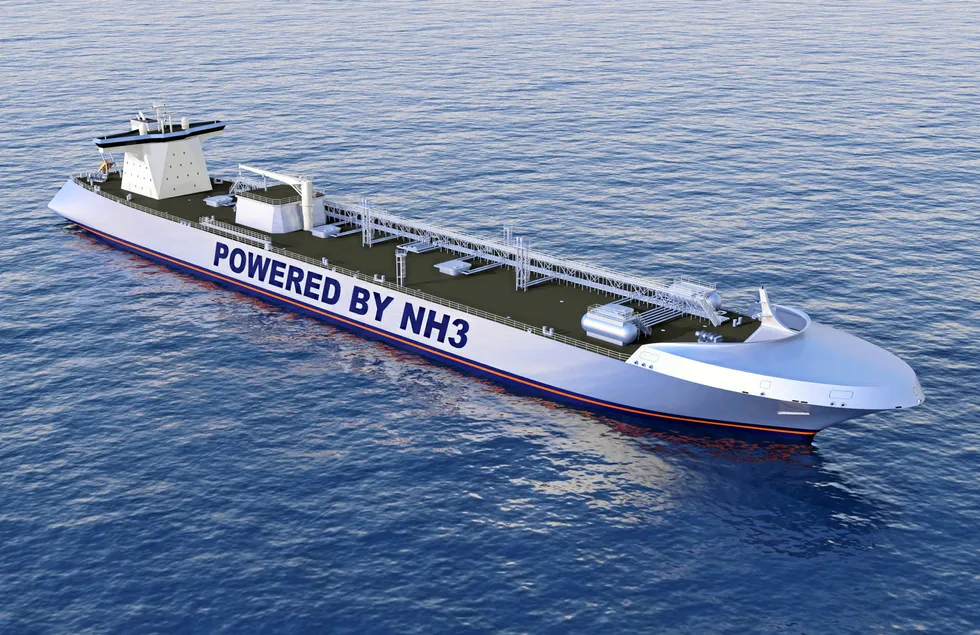A design for an ammonia-powered ship by C-Job Naval Architects.