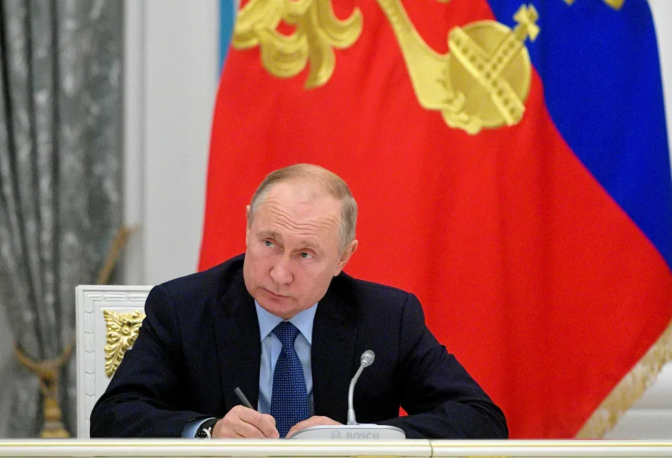 Victory: Russian President Vladimir Putin claimed a win with Denmark's pipeline decision