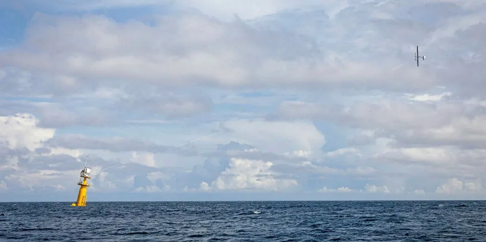 The Makani kite offshore.