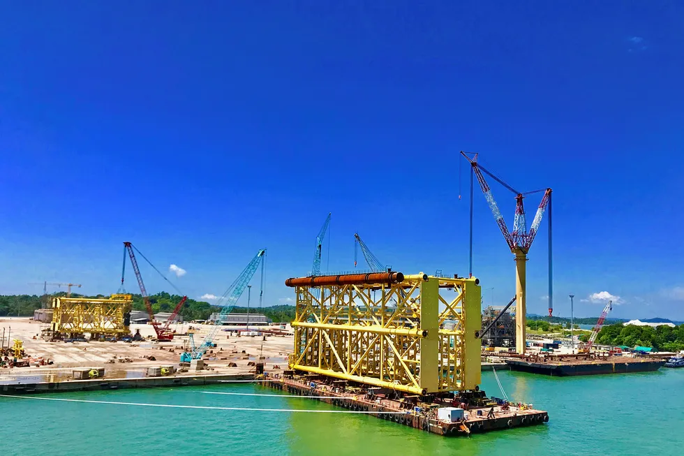 Sailaway: the first jacket for BP's Tangguh LNG expansion project