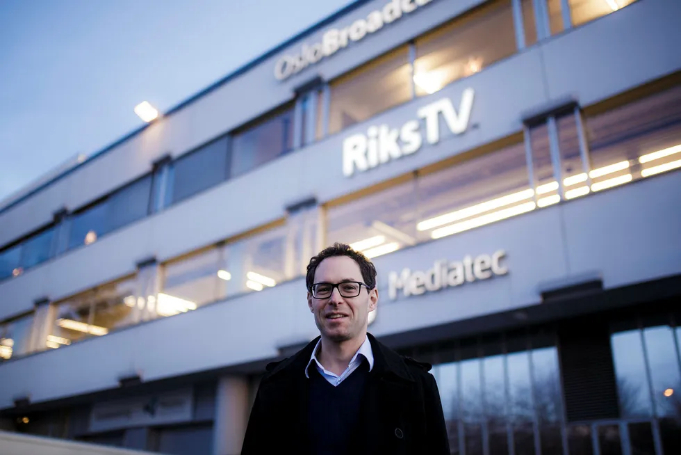 Administrerende direktør Jérôme Franck-Sætervoll i RiksTV. Foto: Nicklas Knudsen