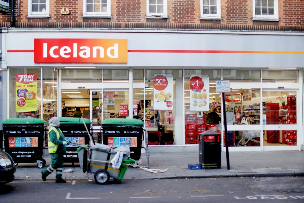Slik presenterer dagligvarekjeden Iceland seg i hjemlandet England. Kjeden var i utgangspunktet en lavpriskjede, men har spesialisert seg på frossenvarer. Foto: Matt Dunham/AP/NTB Scanpix