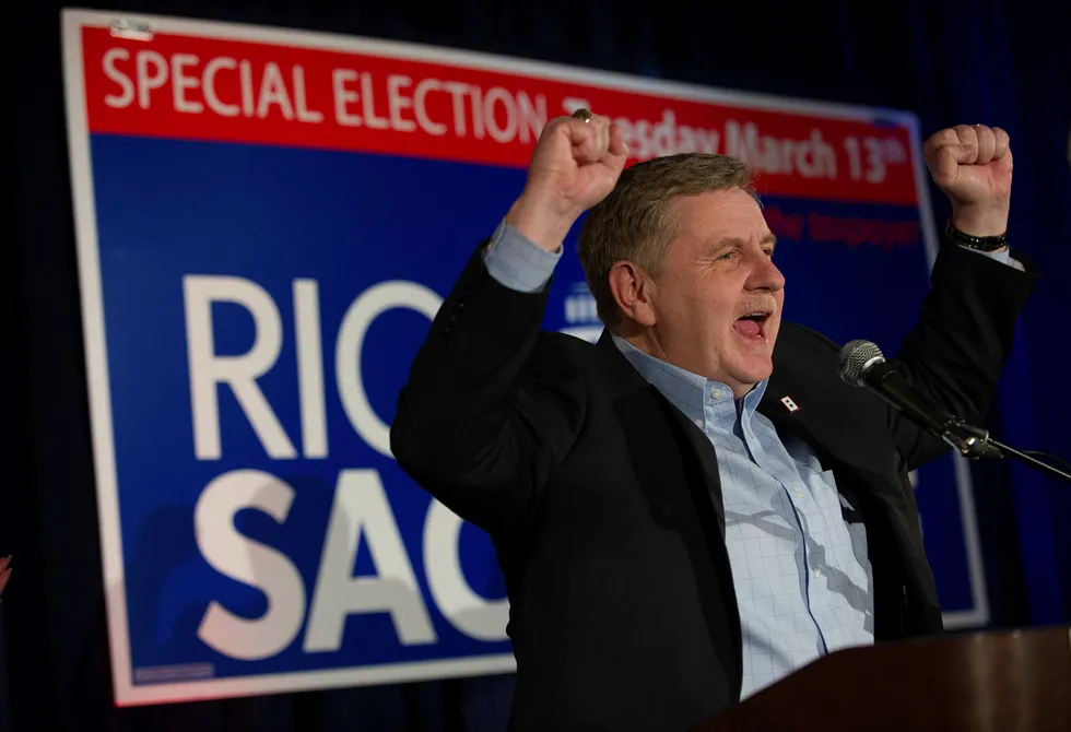 Republikaneren Rick Saccone kan ha jublet for tidlig. Når 99 prosent av stemmene er opptalt er det helt jevnt mellom ham og demokraten Conor Lamb. Foto: Jeff Swensen/Getty Images/AFP/NTB Scanpix