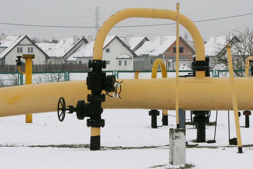 Concerns: pipeline connections at a natural gas pumping station in the village of Rebelszczyzna, near Warsaw, Poland, that handles Russian gas imports