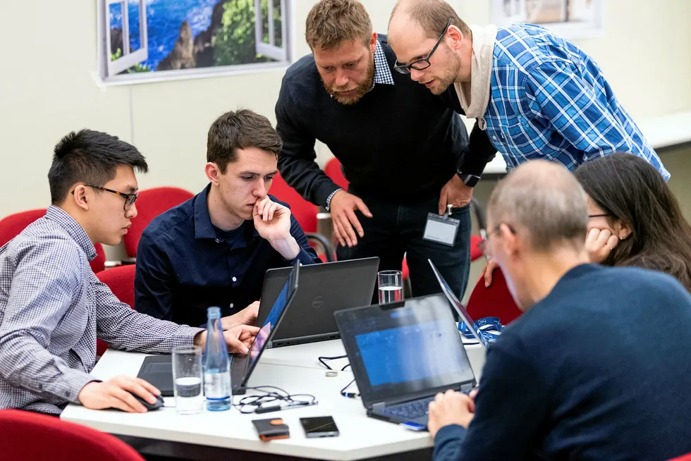 Tuning in: Wintershall Dea employees during a digitalisation hackathon hosted by the company earlier this year