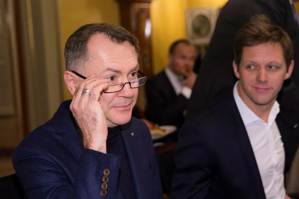Finansforbundets leder Pål Adrian Hellmann er fornøyd med oppgjøret. Til høyre Sven Størmer Thaulow, administrenede direktør i Cisco Norge.