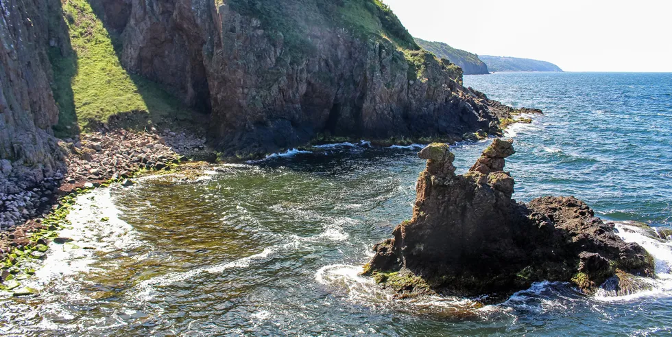 Coast of the Danish Baltic Sea island of Bornholm