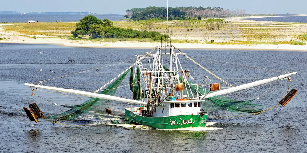 Gulf of Mexico shrimp boat. The USDA announced its first-ever purchase of Gulf wild shrimp.