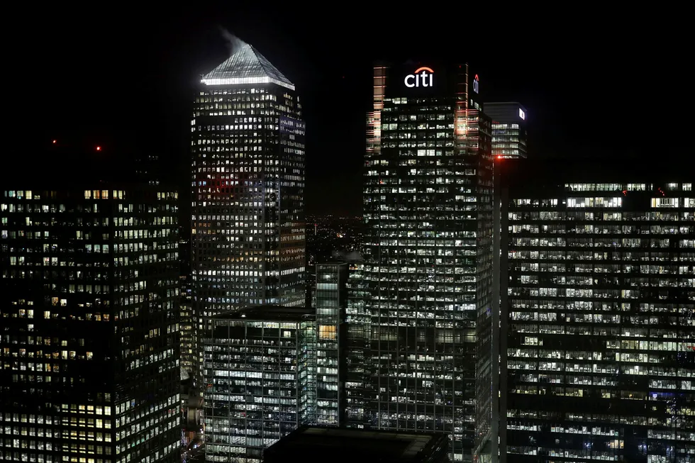 Citigroup får smekk på pungen av børs- og meglerbransjens selvregulerende organ i USA. Her fra et av bankens lokaler i London. Foto: Kevin Coombs/Reuters/NTB Scanpix