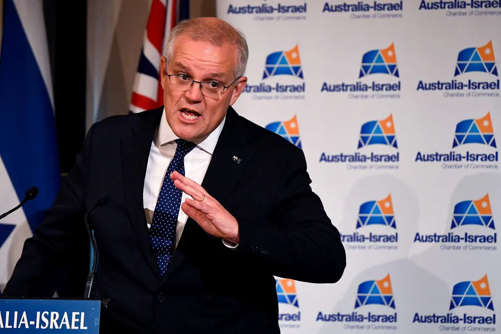Close contest: Australian Prime Minister Scott Morrison campaigns this week