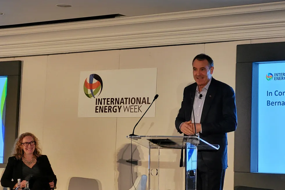 New opportunities: BP chief executive Bernard Looney speaking at IE Week in London on Tuesday