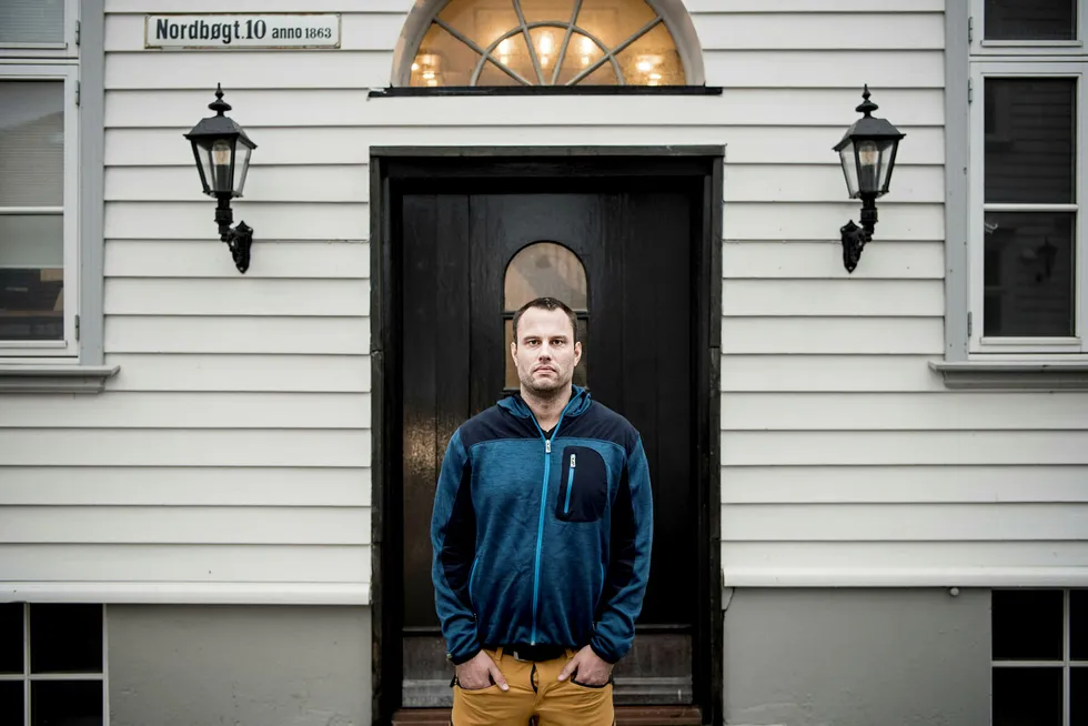 Ole-Andre Torjussen er eier av Bitcoins Norge as. Her er fotografert utenfor kontoret i Stavanger sentrum.