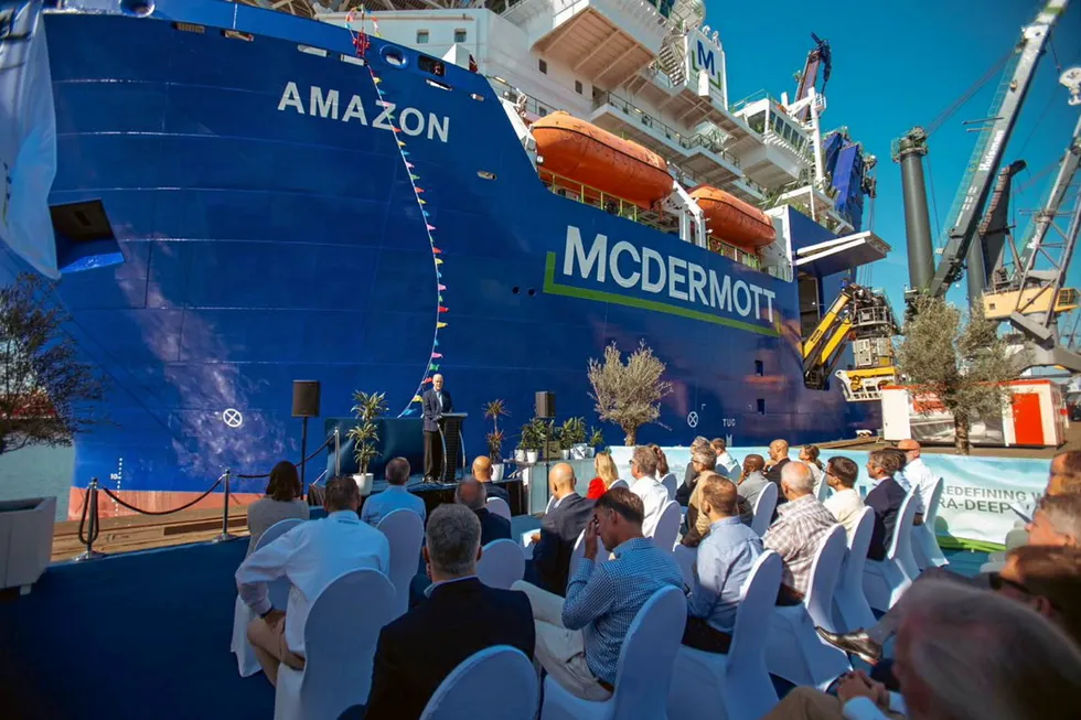 Angola-bound: the recently christened Amazon vessel will be working on Begonia
