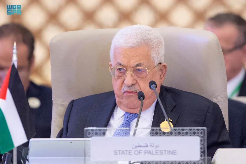 Gas hopes: Palestinian President Mahmoud Abbas attending the Arab League Summit in Jeddah this year.