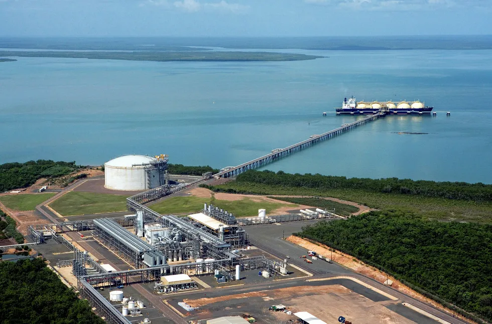 Darwin LNG: the onshore plant could be the first LNG facility in the world to use battery technology to reduce emissions