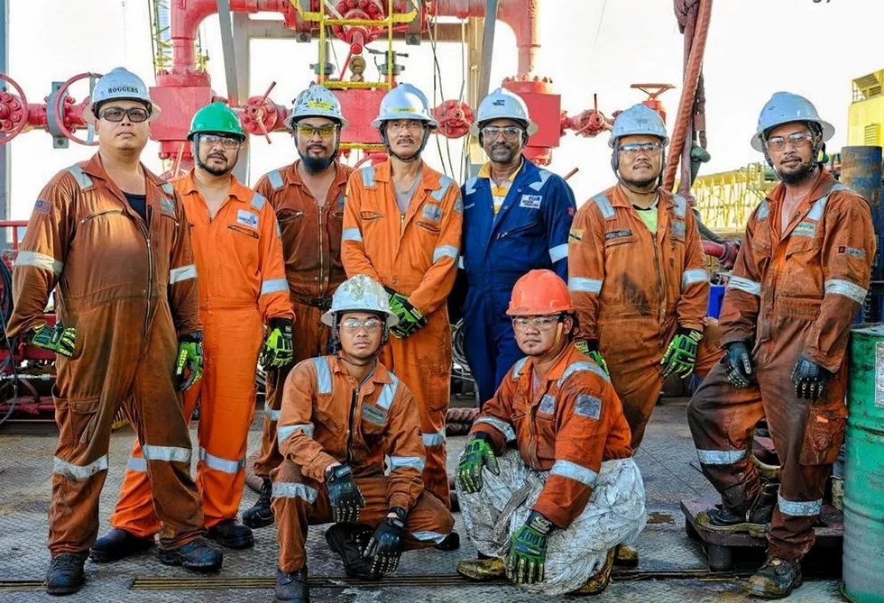 Crew on the Sapura Esperenza: complete a job last year offshore Brunei