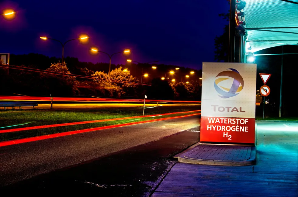 A TotalEnergies hydrogen filling station in Ruisbroek, Belgium.