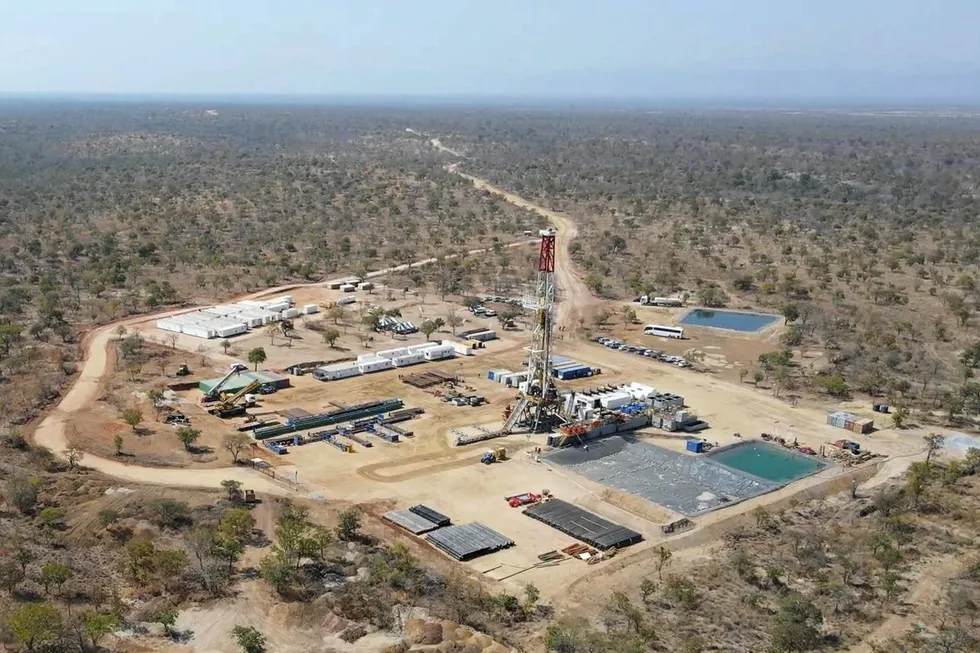 Ready for next well: the Exalo Rig 202 at the Mukuyu drill site in Zimbabwe.