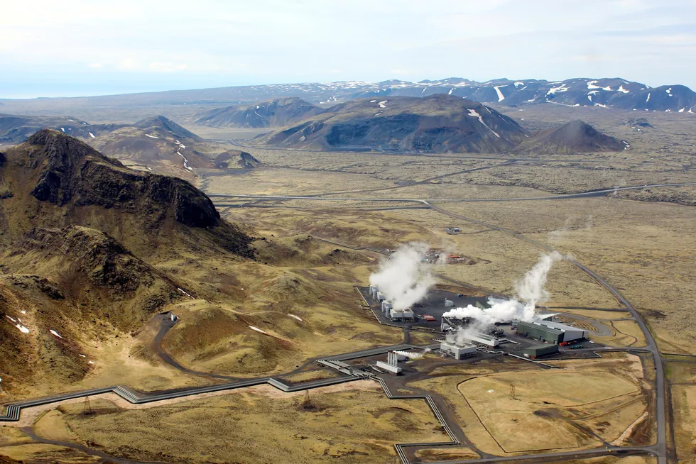 Growth time: an aerial view of Hellisheidi geothermal power station near Reykjavik, Iceland