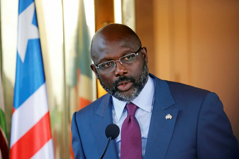Round success: Liberian President George Weah promotes seven brides for the perusal of upstream suitors