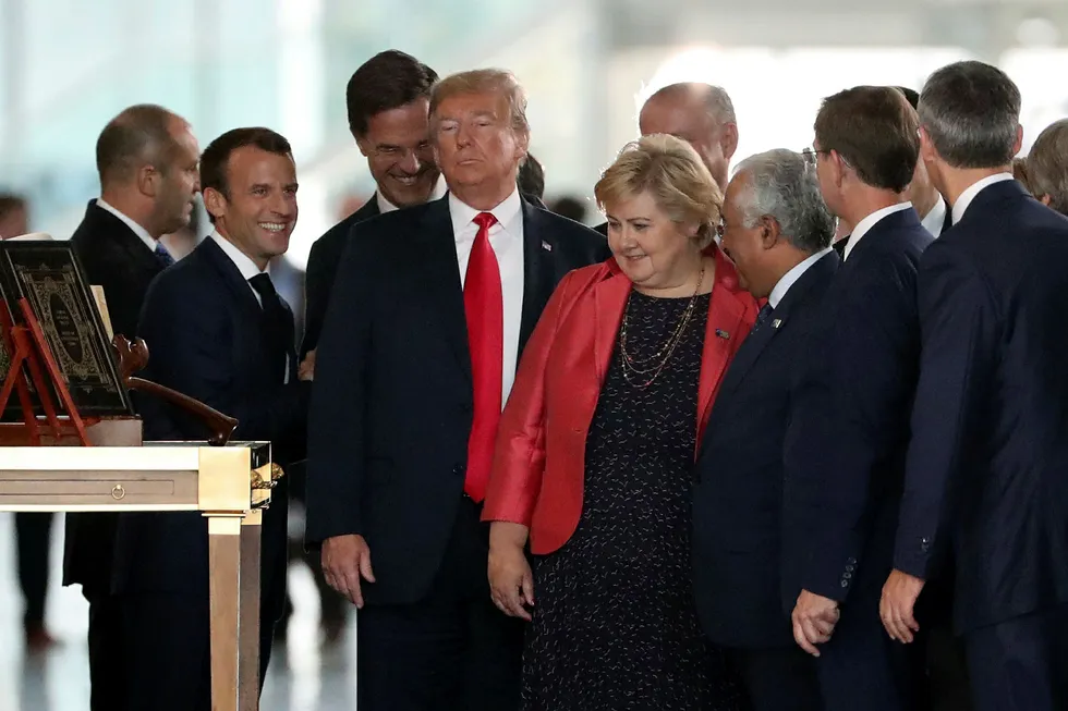 Statsminister Erna Solberg deltok i fjor på et dramatisk Nato-toppmøte i Brussel.