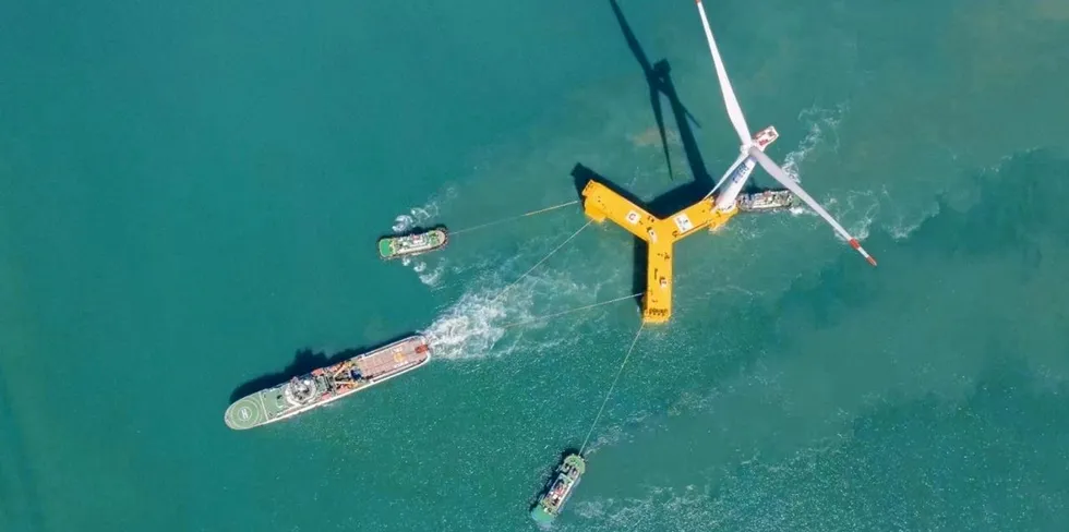 China recently installed its first floating turbine.