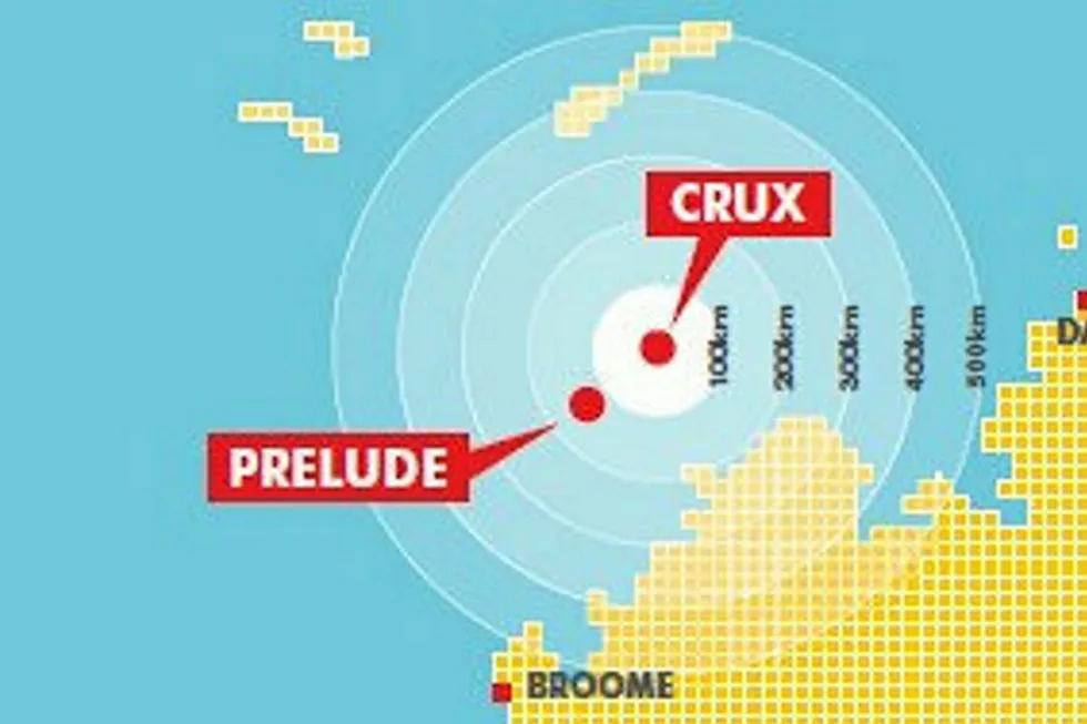 All mapped out: the Crux field was to provide new gas supply to the nearby Prelude FLNG facility