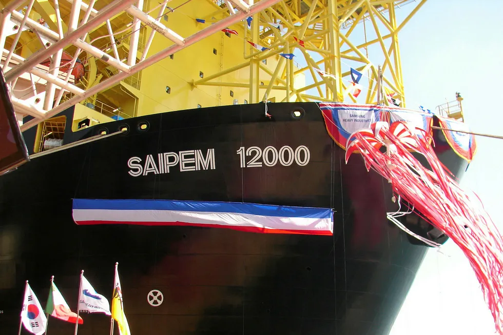 Naming ceremony for the Saipem 12000 at Samsung Heavy Industries' Goeje yard in South Korea. April 2010. Photo: Amanda Battersby