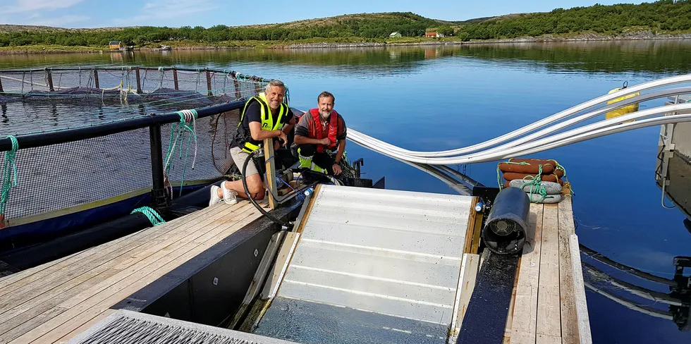 Aquaculture Innovation eier selskapet Codfarm, som ønsker å satse på torskeoppdrett. Her er daglig leder Rolf Nordmo (t.v.) og Konrad Kvanli i Aquaculture Innovation.