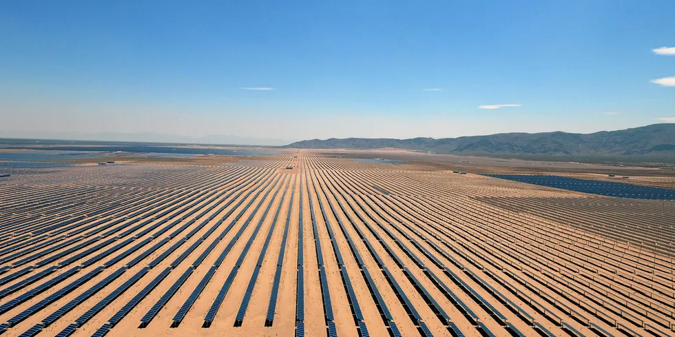 A huge solar farm in Mexico.