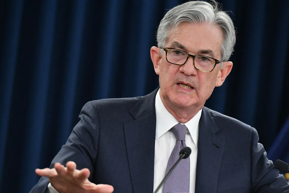 Reassuring: the Federal Reserve - led by chairman Jerome Powell - has raised its outlook for the US economy, giving hopes for a recovery