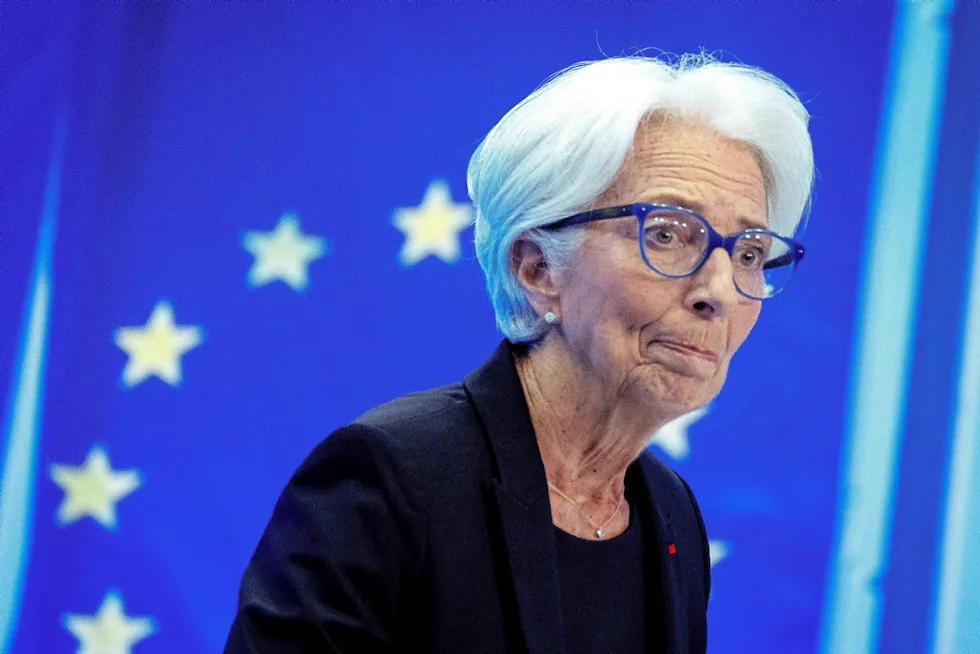 Den europeiske sentralbanken har nå kuttet renten tre ganger i år. Her er sentralbanksjef Christine Lagarde.