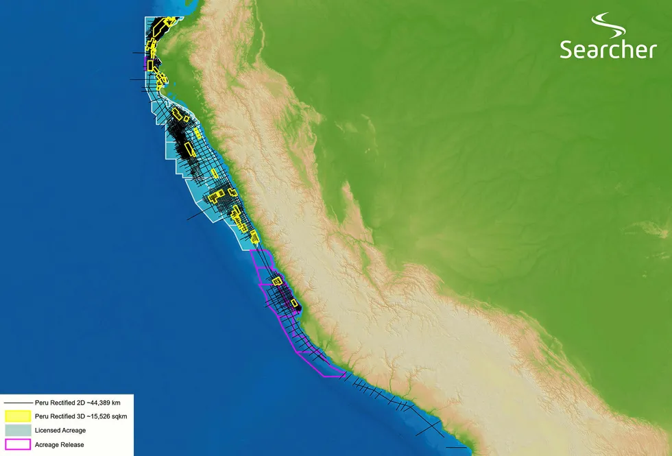 Data acquired: Searcher off Peru