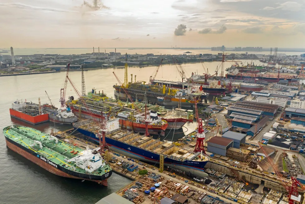 Pre-pandemic: Keppel Shipyard in Singapore in July 2019