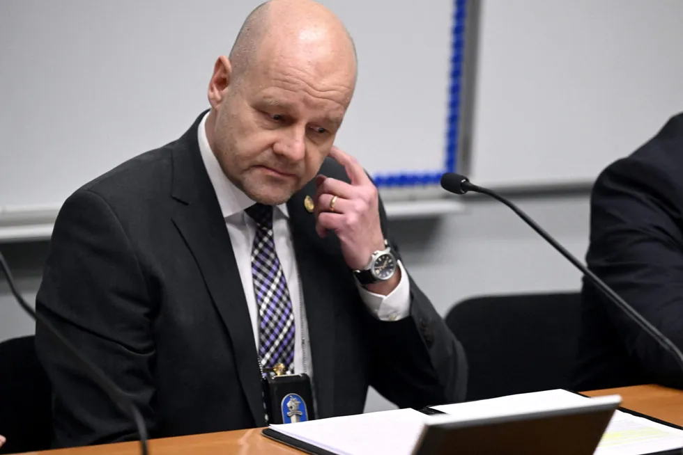Detective Superintendent Risto Lohi of Finland’s National Bureau of Investigation pictured at press conference in Vantaa, Finland earlier this month about the Baticconnector gas pipeline leak.